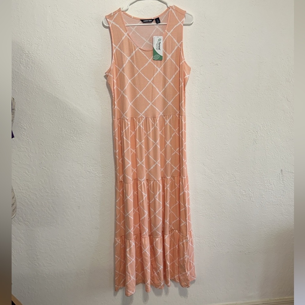 Maxi Dress Womens Multicolor Sleeveless Stripe Tiered Pullover